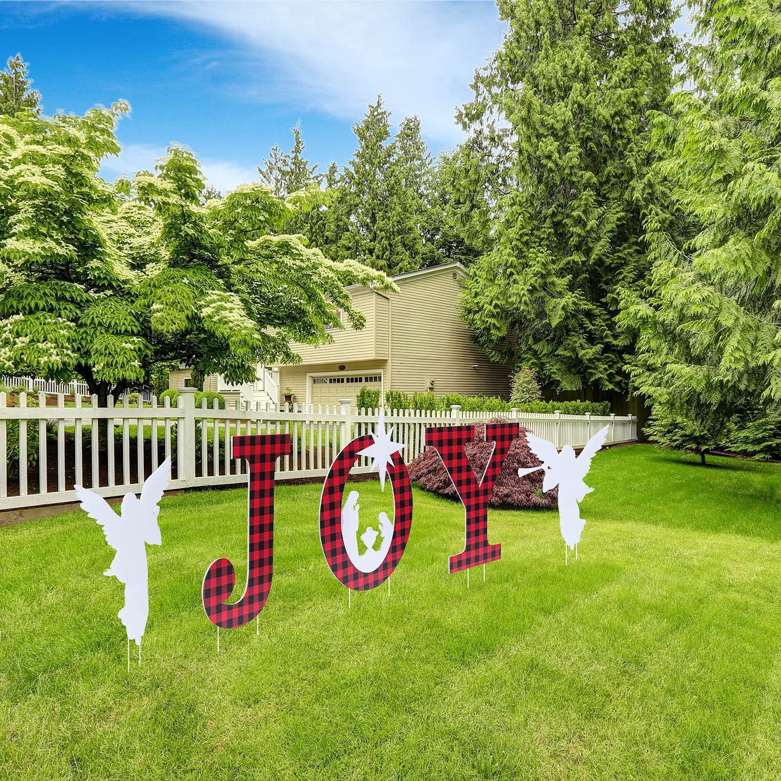 Amazon.co.jp: 5ピース アウトドア クリスマス デコレーション ジョイ